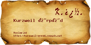 Kurzweil Árpád névjegykártya